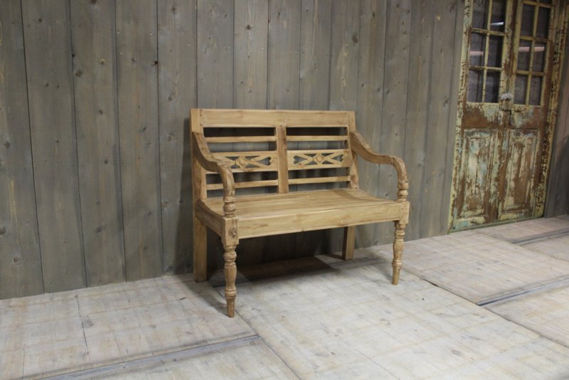 Teakhouten stationsbank 2 zits 100 cm