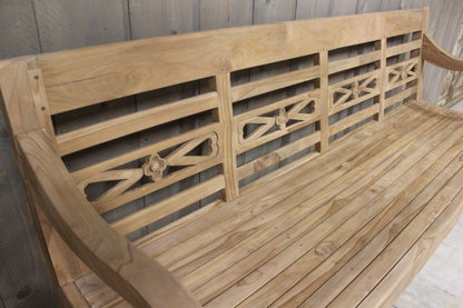 Teakhouten stationsbank 4 zits 190 cm