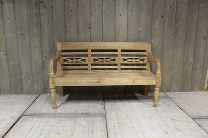 Teakhouten stationsbank 3 zits 130 cm