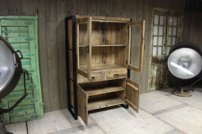 Vitrinekast mangohout Brit 110 cm