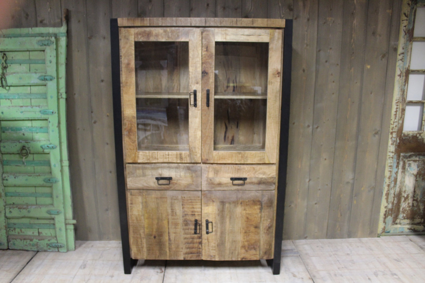 Vitrinekast mangohout Brit 110 cm