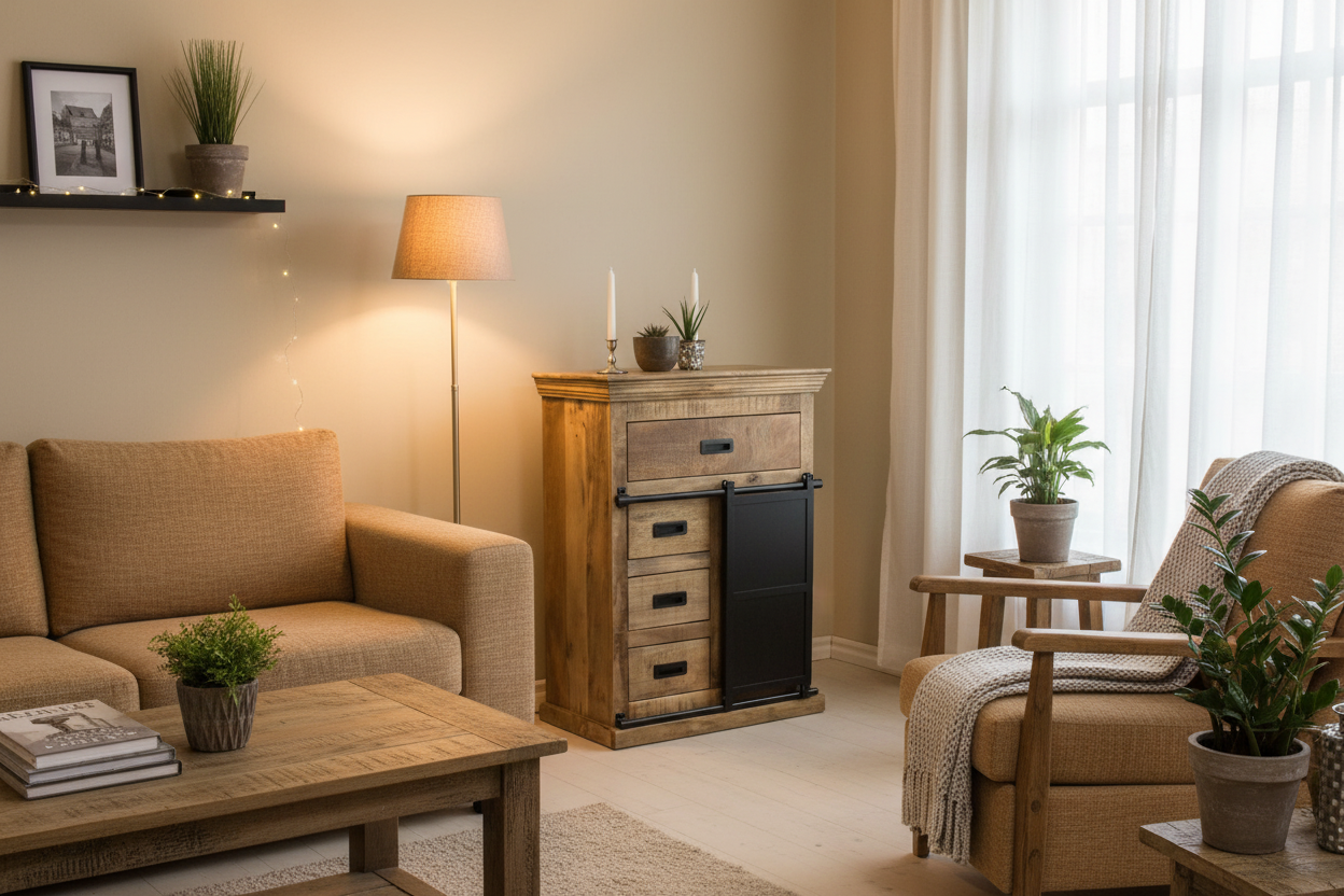 Wandkast mangohout Nora 75 cm