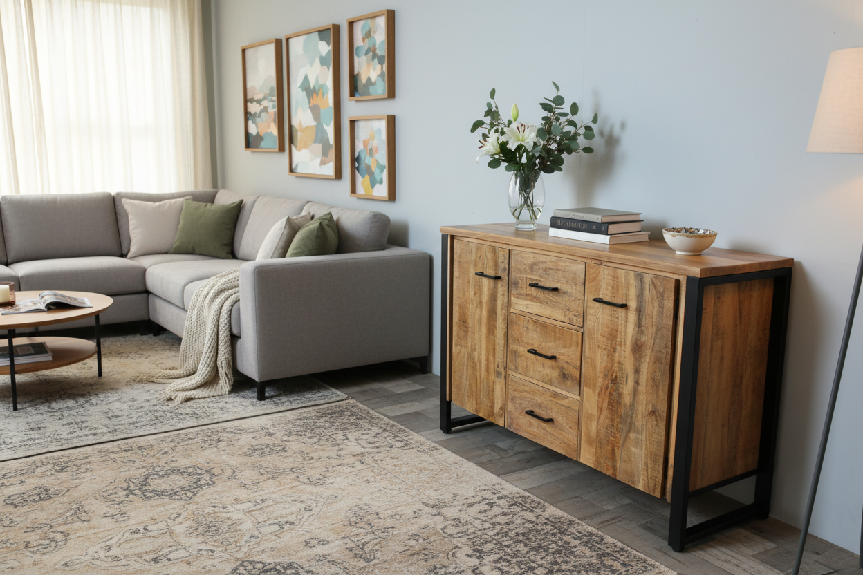 Dressoir mangohout New Jersey 135 cm