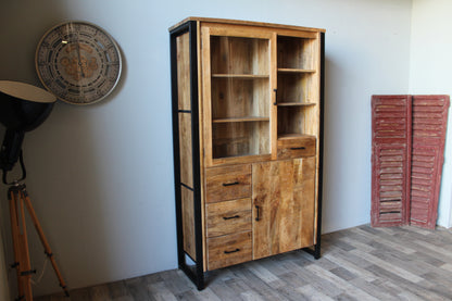 Vitrinekast mangohout New Jersey 120 cm