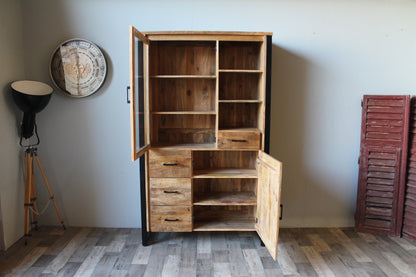 Vitrinekast mangohout New Jersey 120 cm