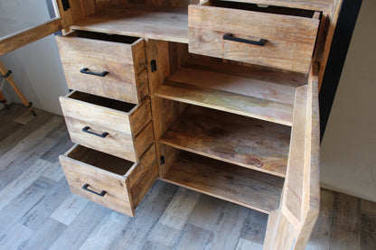 Vitrinekast mangohout New Jersey 120 cm