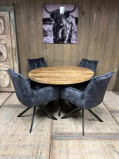 Eetkamertafel mangohout rond