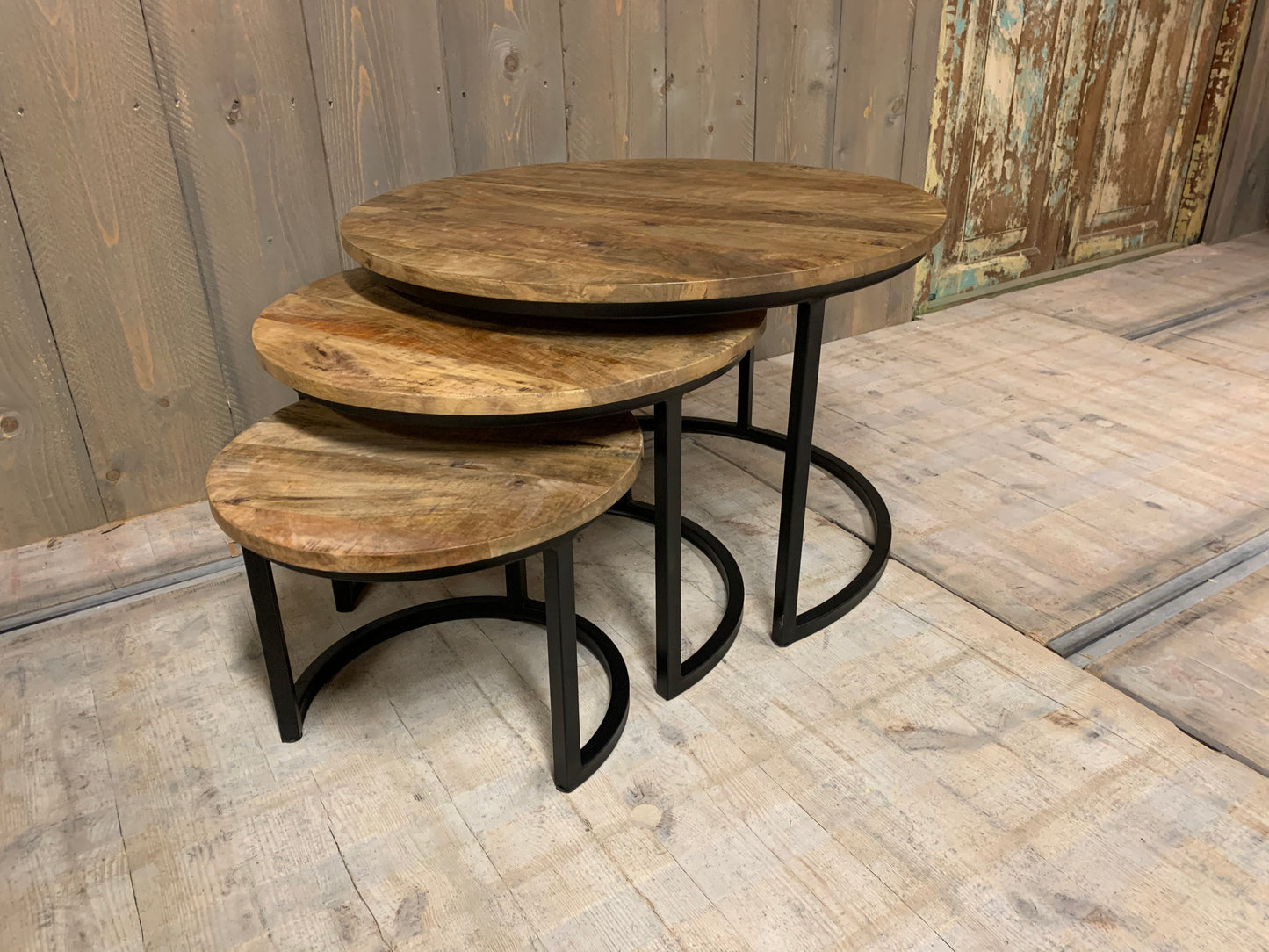 Salontafel mango set van 3