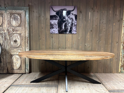 Eetkamertafel mangohout ovaal