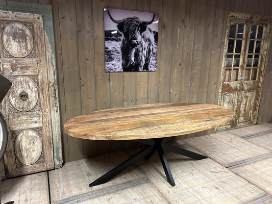 Eetkamertafel mangohout ovaal